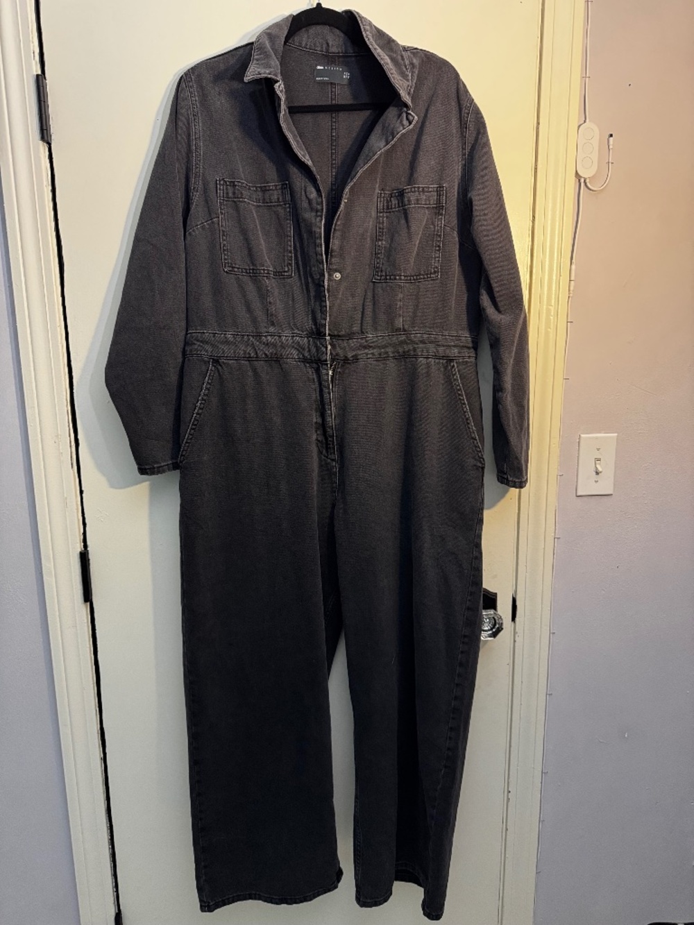 ASOS Design denim wide leg coveralls jumpsuit